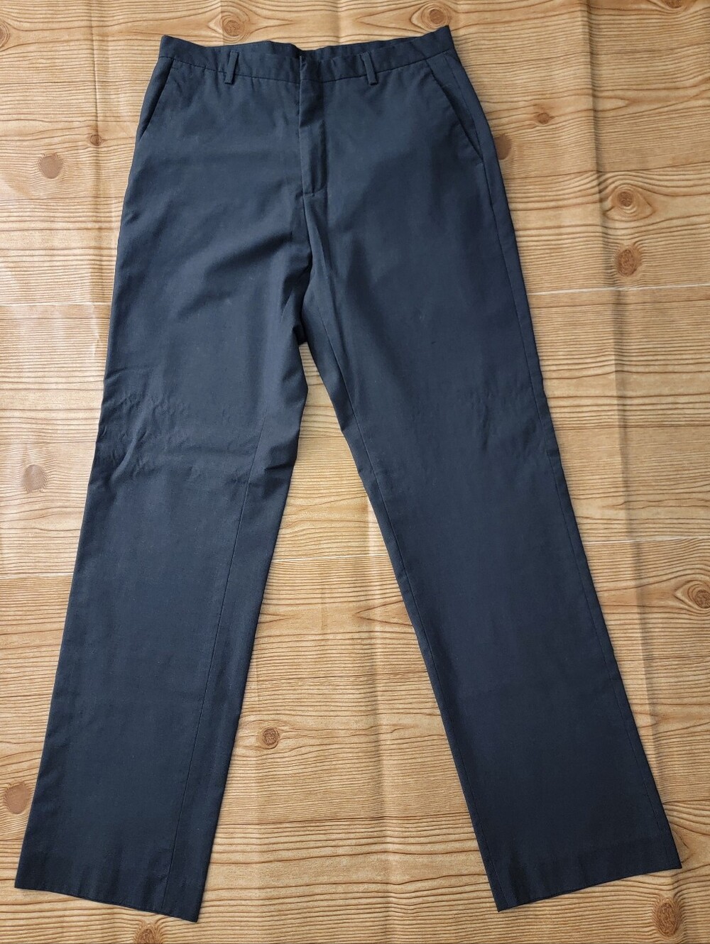 Calvin Klein Dress Pants Mens 30x32 Black Flat Front Trousers Poly Blend